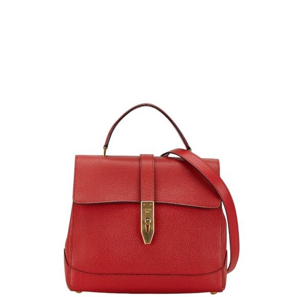 CELINE Red Leather Shoulder Bag - Picture 1 of 8